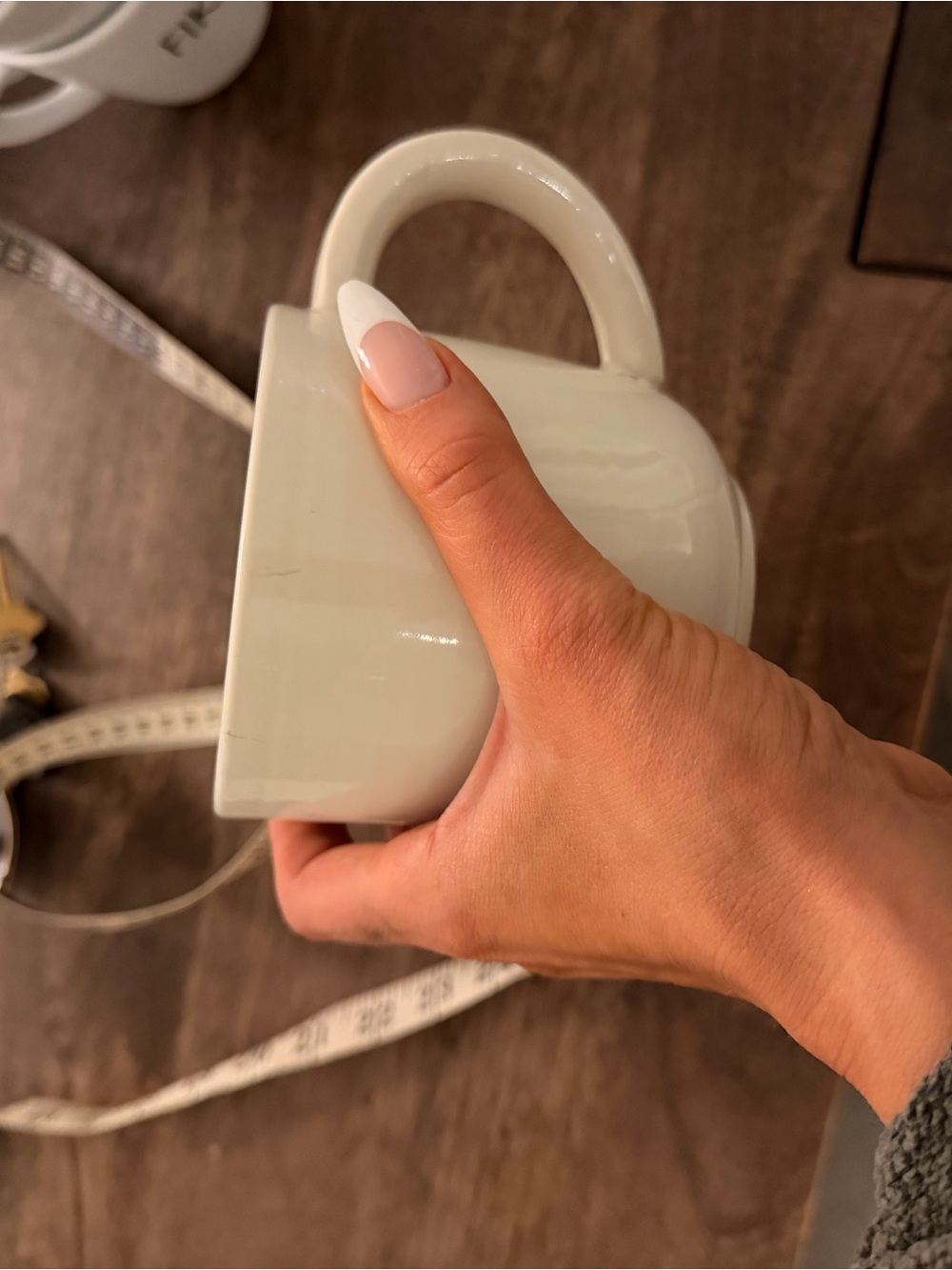 POTTERY BARN Ivory Ceramic Mug PORCELIN MICRO AND DISHWASHER SAFE
